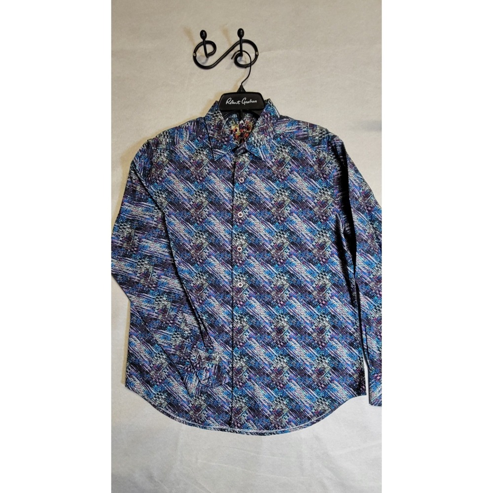Multicolored Print Robert Graham Ls Button Up Shirt Size M